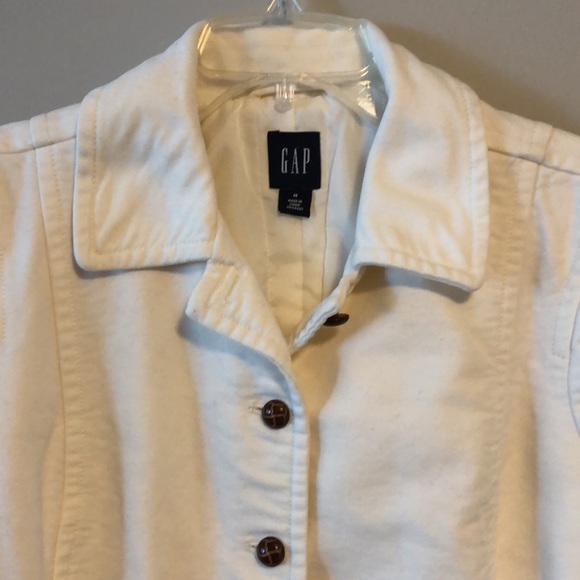 GAP Coat Jacket SZ M Pea Coat Cream - Picture 3 of 9